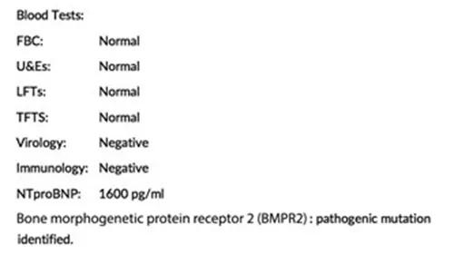 Blood test results Charlotte Smith