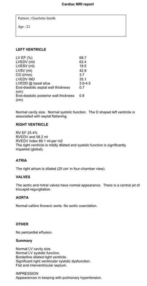 cardiac mri report