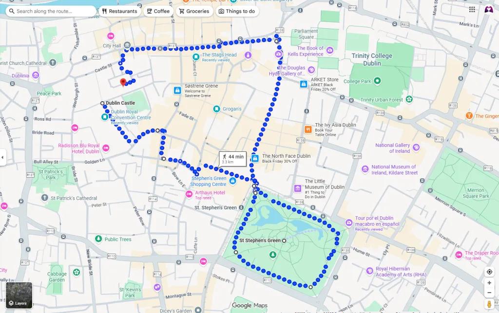 Map of fundraising run