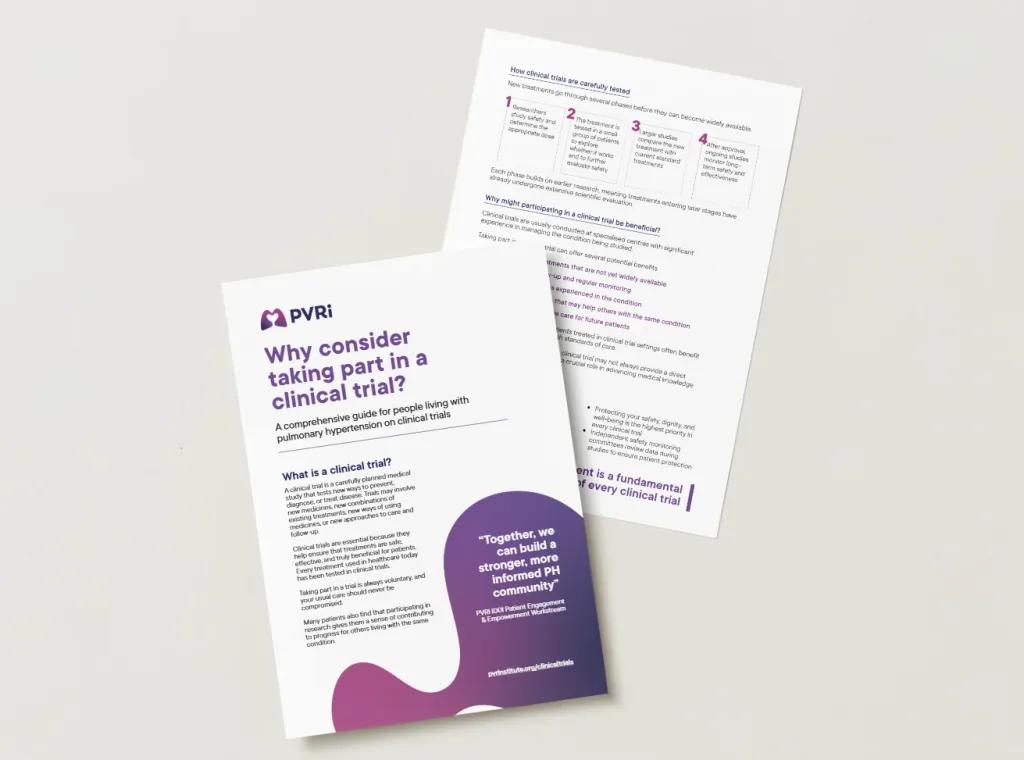 Image of large font clinical trial flyer for patients